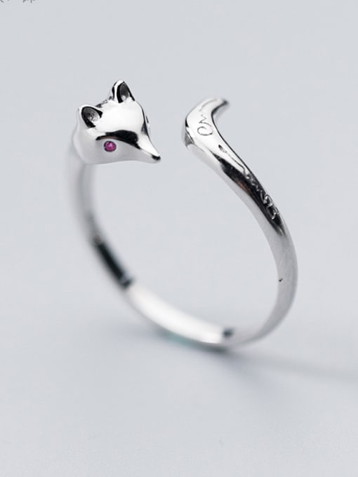 Rosh S925 Silver Ring female Department of the literary fox fox ring temperament personality can open the index finger J4455 2