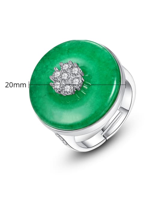 BLING SU Copper With Platinum Plated Fashion Round Free Size Rings 4