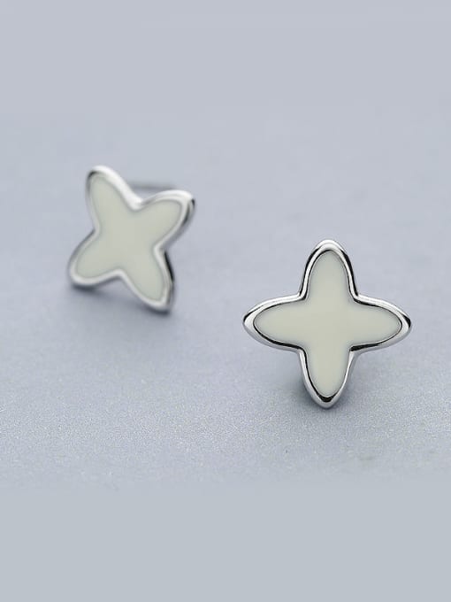 One Silver All-match Star Shaped Stud Earrings 0