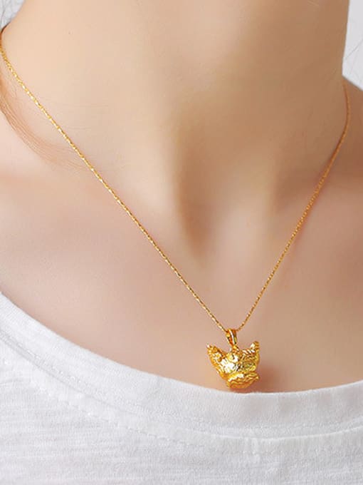 XP Copper Alloy 24K Gold Plated Ethnic style Zodiac Rooster Necklace 1