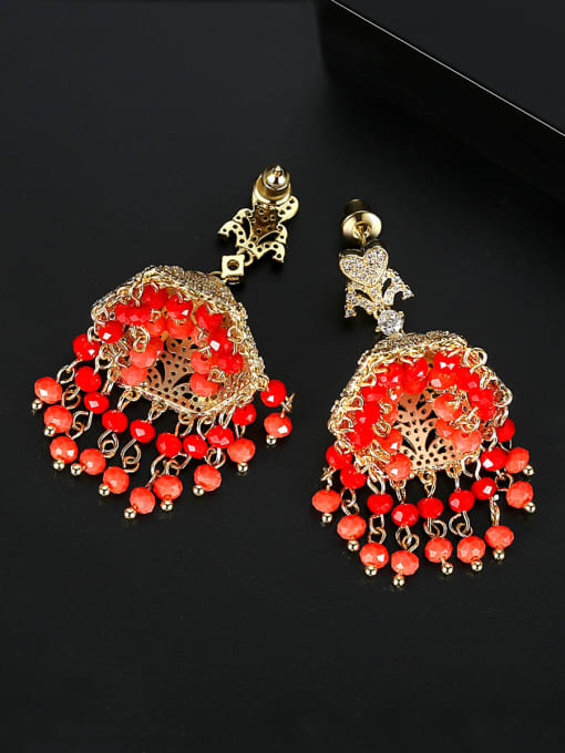 BLING SU Copper With Gold Plated Luxury Irregular Chandelier Earrings 3