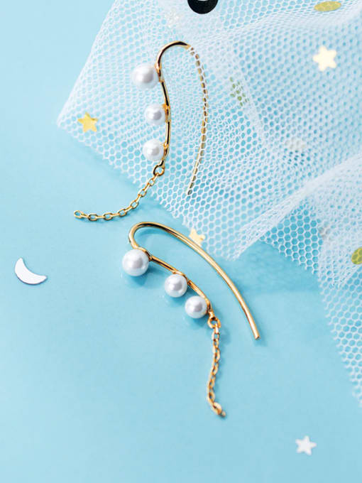 Rosh Sterling silver beaded synthetic pearl tassel earrings 0