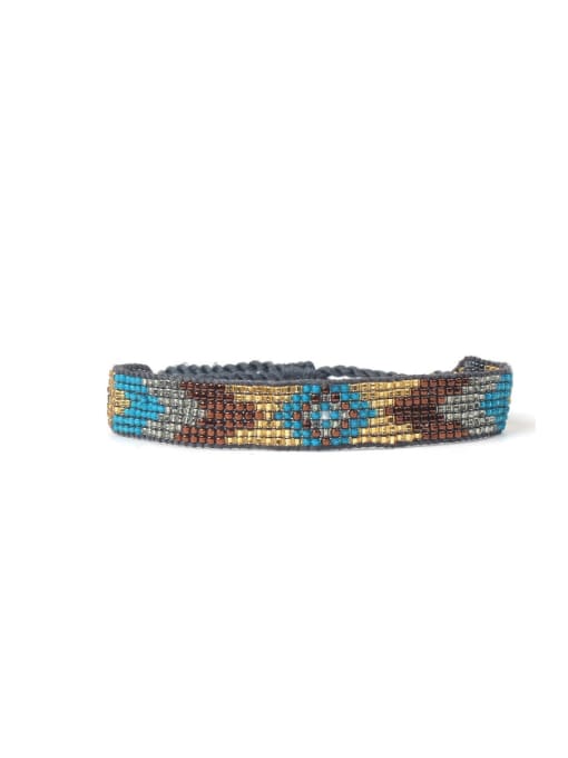 HB632-F Colorful Woven Glass Beads Women Bracelet