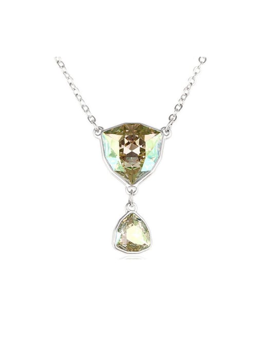 Green 2018 2018 Copper Alloy White Gold Plated Fashion Crystal Necklace