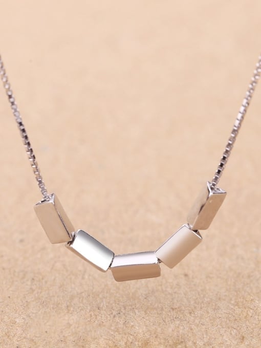 Peng Yuan Simple Solid Triangle Silver Necklace 0