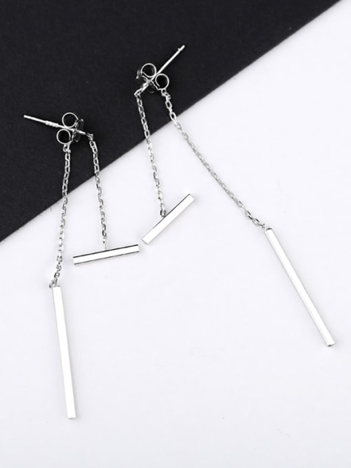 Peng Yuan Simple Refined Silver Drop Earrings 0