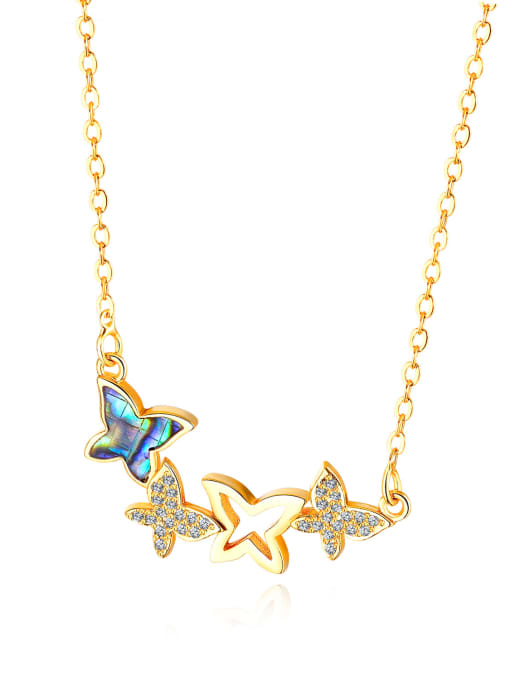 Open Sky Copper With 18k Gold Plated Cute Butterfly Necklaces 0