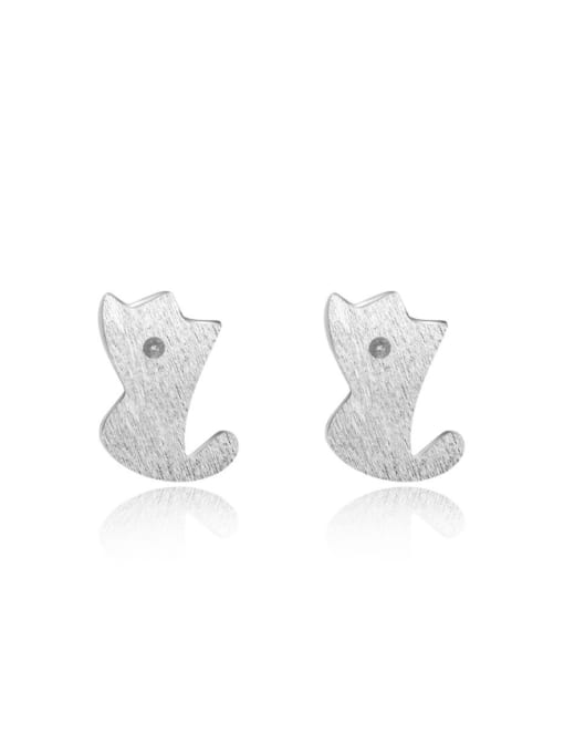 kwan New Kitten Drawing Small Stud Earrings 0