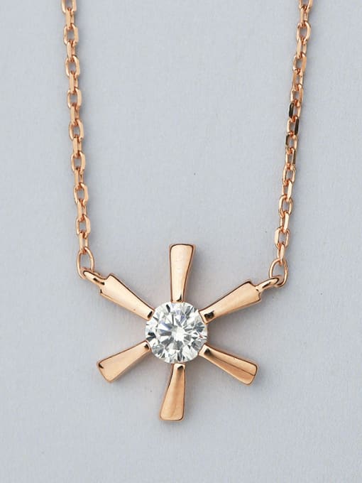 One Silver 2018 Rose Gold Plated Flower Necklace 0