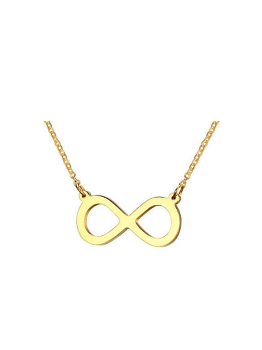 CONG All-match Gold Plated Number Eight Shaped Titanium Necklace 0