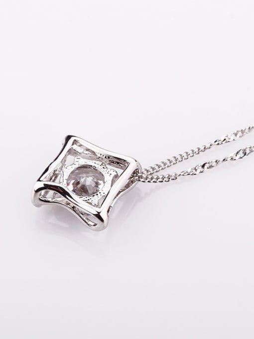 OUXI Simple Four-pointed Star Zircon Necklace 3