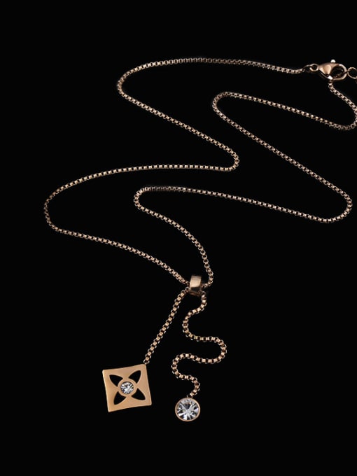 My Model Tassel Long Pendant Titanium Diamond Shaped Necklace 3
