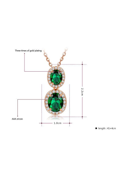 Ronaldo Green Copper Rose Gold Plated AAA Zircon Two Pieces Jewelry Set 1