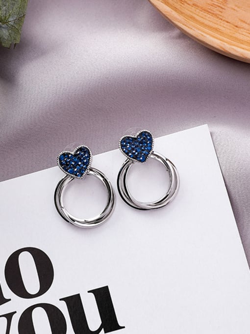 B Alloy With Antique Copper Plated Fashion Star heart Stud Earrings