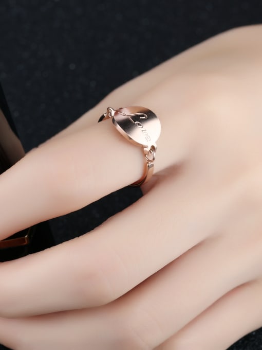 Open Sky Personalized LOVE Rose Gold Plated Titanium Ring 1