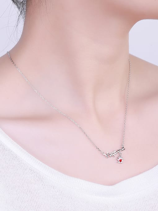 One Silver Cute Bear Necklace 1