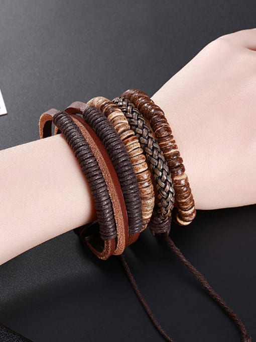 OUXI Retro style Multi-layers Leather Bracelet 1