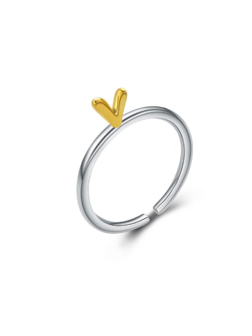 kwan Two Colors Plated Silver Opening Ring