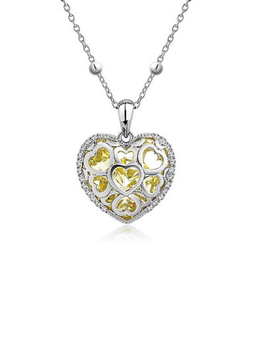 Yellow 2018 2018 Heart-shaped austrian Crystal Necklace