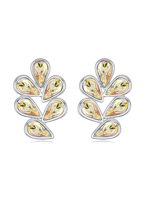 QIANZI Personalized Water Drop austrian Crystals Alloy Stud Earrings