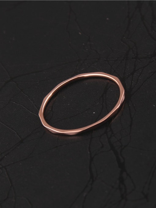 GROSE Rose Gold Geometry Section Ring 0