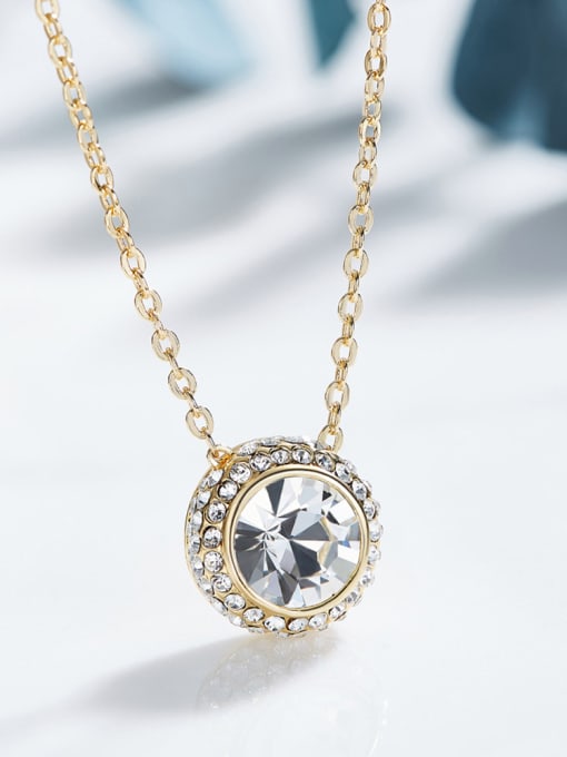 CEIDAI Fashion austrian Crystal Round Gold Plated Necklace 2