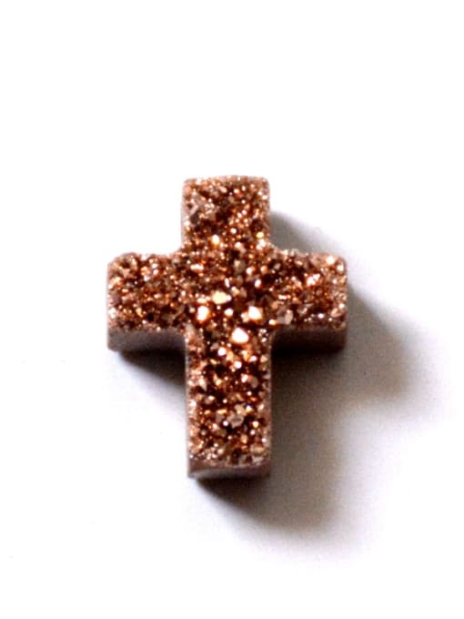 Rose Gold Fashion Shiny Natural Agate Stone Cross Pendant