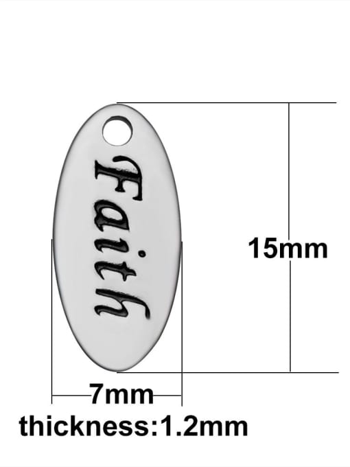XVC057-1 Stainless Steel With Simplistic Oval With words Charms
