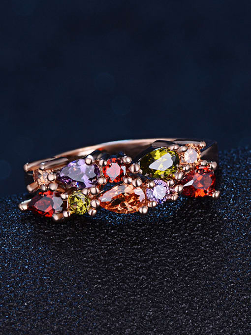 KENYON Fashion Colorful AAA Zirconias Copper Ring 2