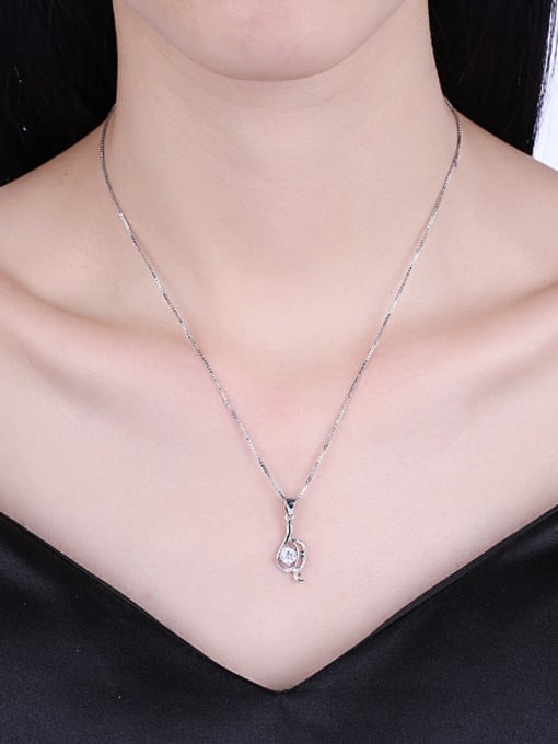 OUXI Simple Elegant Zircon Women Necklace 1