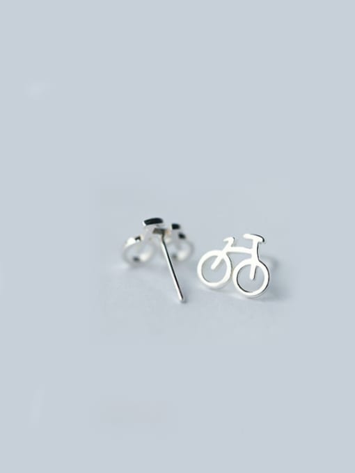 Rosh S925 Silver Fashion Cute Mini Bicycle Stud cuff earring 0