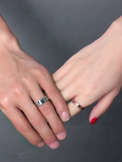 CONG Couples Creative Geometric Shaped Titanium Ring 1