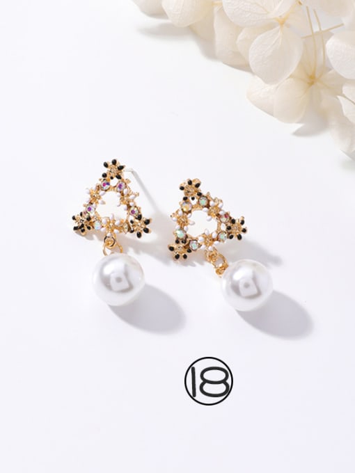 18#H4503 Alloy With Rose Gold Plated Simplistic Flower Stud Earrings