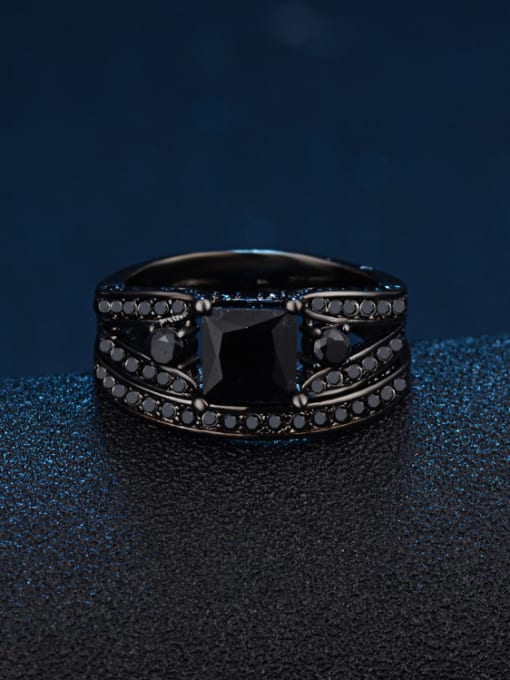 KENYON Personalized Black AAA Zirconias Copper Lovers Ring 2