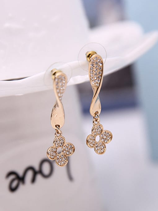 BESTIE Alloy Imitation-gold Plated Fashion Rhinestones Flower Two Pieces Jewelry Set 2