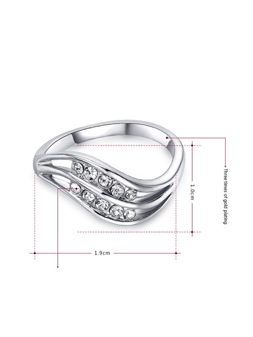 Ronaldo Exaggerated Platinum Plated Austria Crystal Ring 1