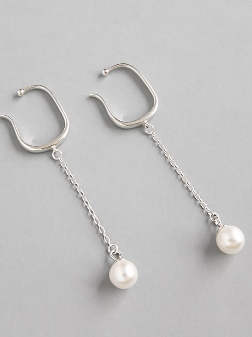 DAKA Sterling silver imitation pearl without ear pierced ear clip