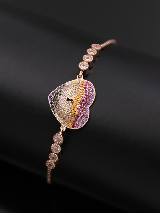 Rose Gold 2018 Heart-shaped Adjustable Bracelet