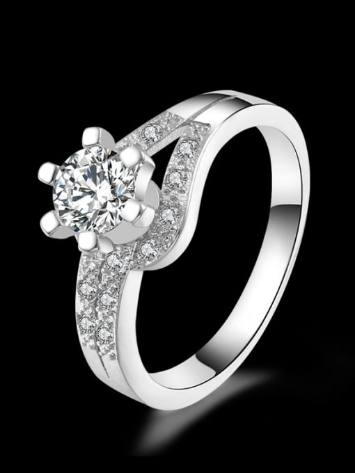 Ya Heng Elegant Fashion Personality Zircons Silver Plated Women Ring 1