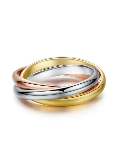 ZK Three Color Plated Fashion Copper Ring 0