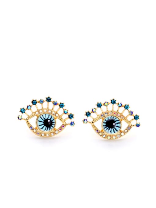 KM Alloy Eyes Shaped Artificial Gemstones stud Earring 0