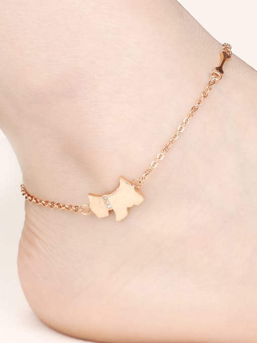 Open Sky Simple Rose Gold Plated Titanium Anklet 1