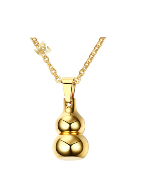Gold Delicate Gold Plated Gourd Shaped Titanium Pendant