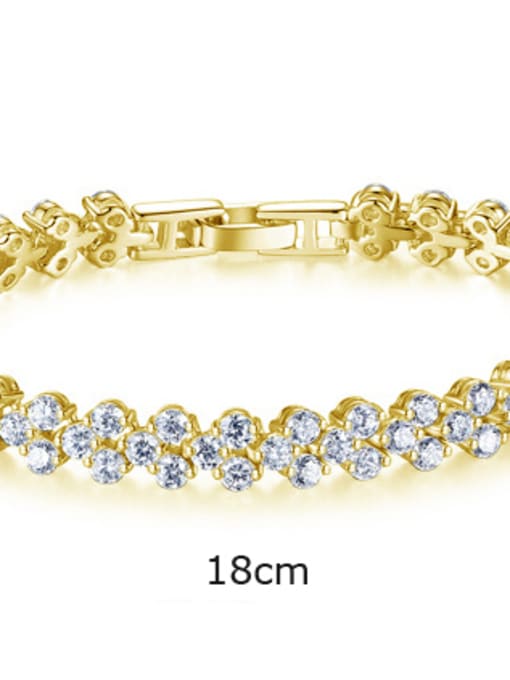 Golden 18Cm A Fashionable copper inlaid AAA zircon Rome Bracelet