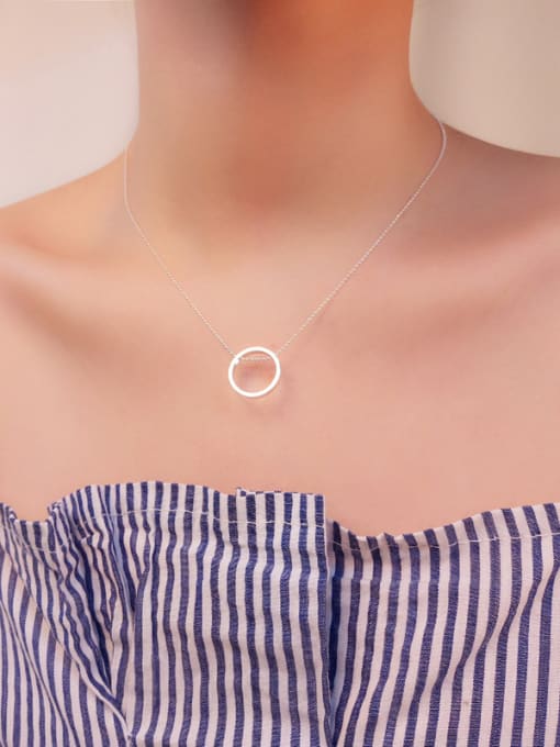 Peng Yuan Simple Ring Silver Women Necklace 1