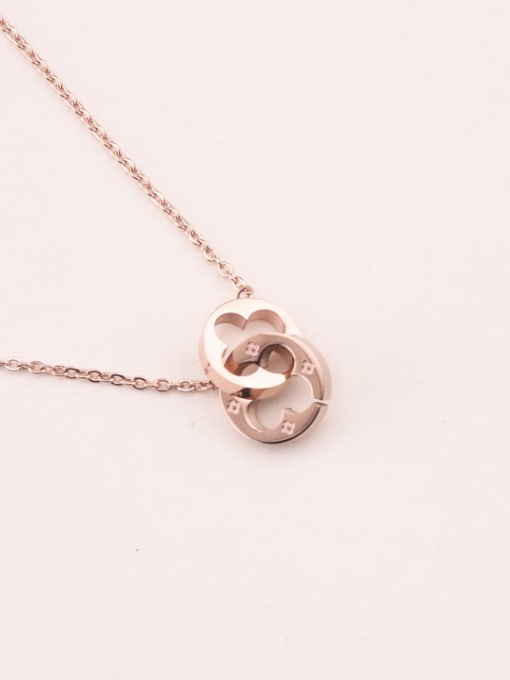 GROSE Double Flowers Pendant Clavicle Necklace 0