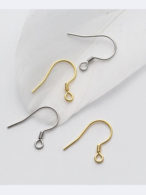 FAN 925 Sterling Silver With 18k Gold Plated Trendy Hook Ear Backs 4