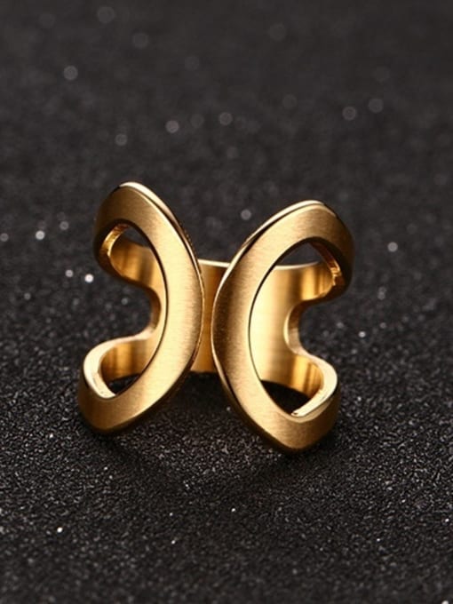 CONG Exquisite Gold Plated Butterfly Shaped Titanium Rin 1