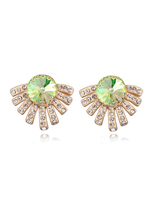 green Personalized Fashion Cubic austrian Crystals Alloy Stud Earrings