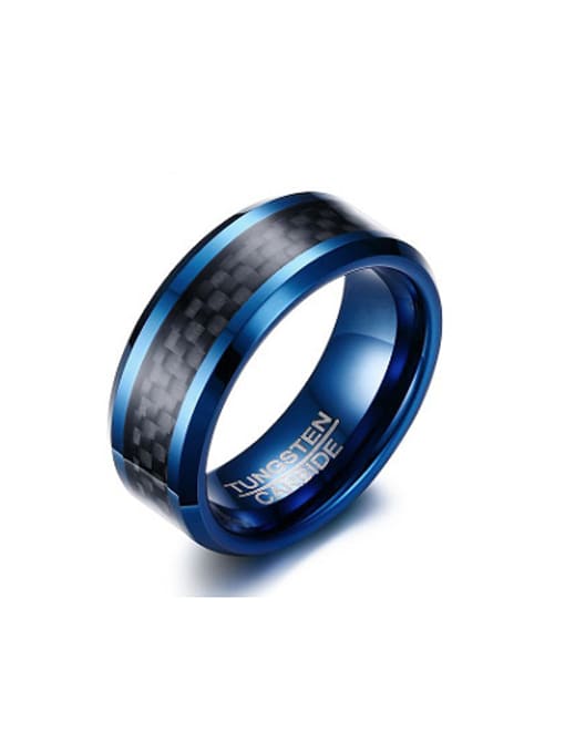 CONG Personality Black Gun Plated Geometric Tungsten Ring 0